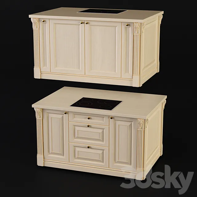Kitchen. Island. Sameba 3ds Max