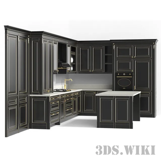 kitchen – Italian classic cuisine with island IT.013.005.13 3ds Max