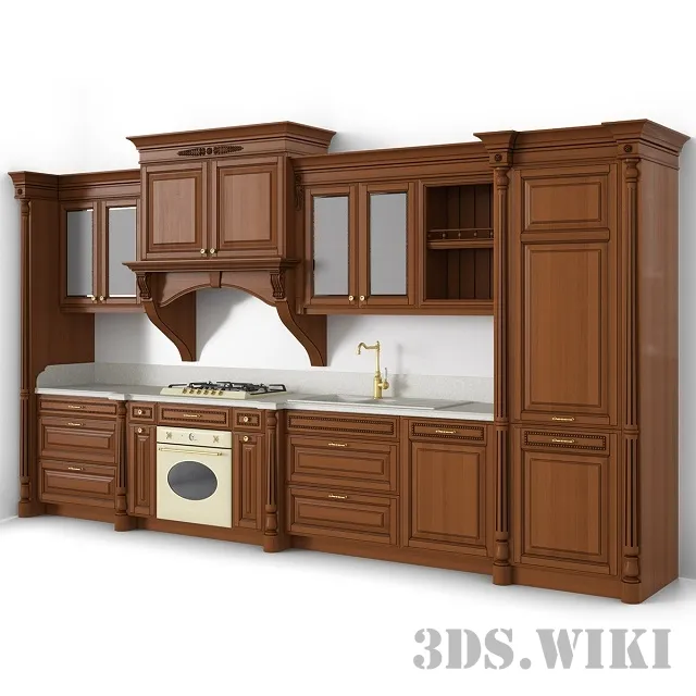 kitchen – Italian classic straight kitchen IT.013.001.06 3ds Max