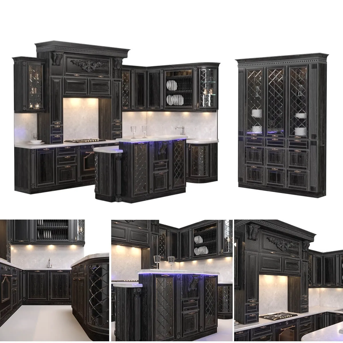kitchen – Kitchen Courtyard – model Viscount black 3ds Max