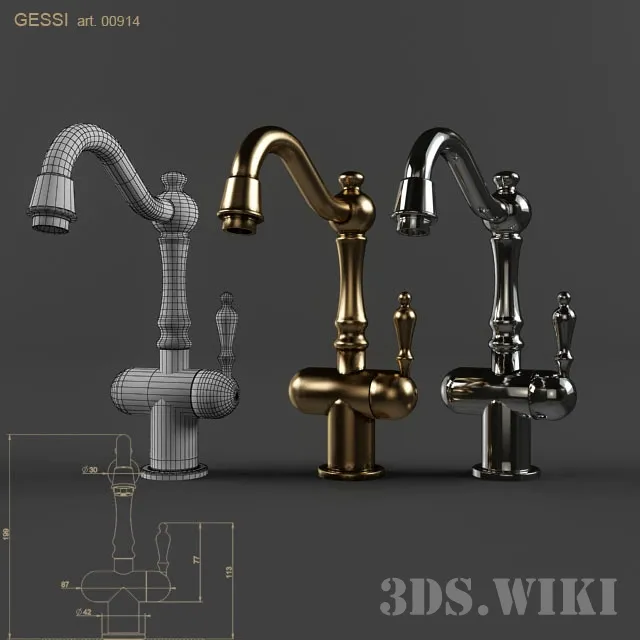 kitchen – Kitchen faucet Gessi art 00914 3ds Max