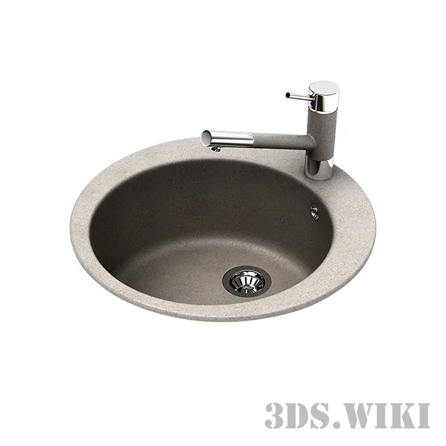 kitchen – Kitchen sink Aquasanita Clarus SR100 110 Beige + Tap 2765 3ds Max