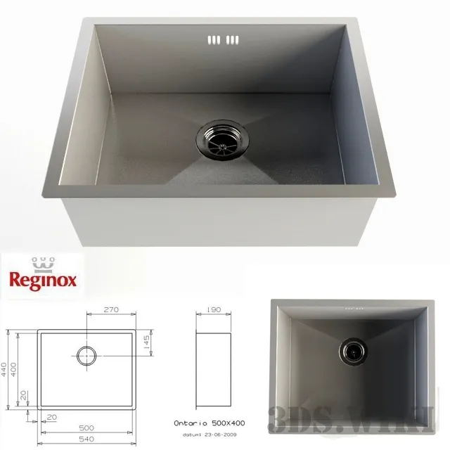 kitchen – Kitchen sink Reginox Ontario Cuadrat 3ds Max