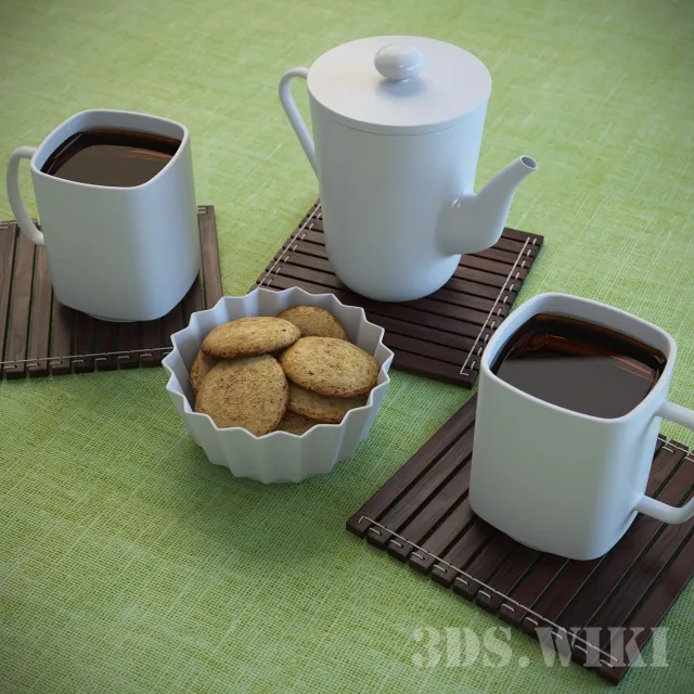 kitchen – Kitchen tea set 3ds Max