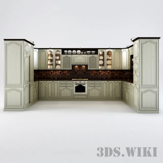 kitchen – Large classic kitchen 3ds Max