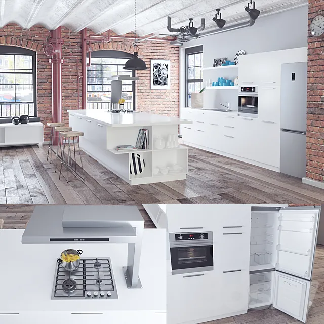 Kitchen Loft 3ds Max
