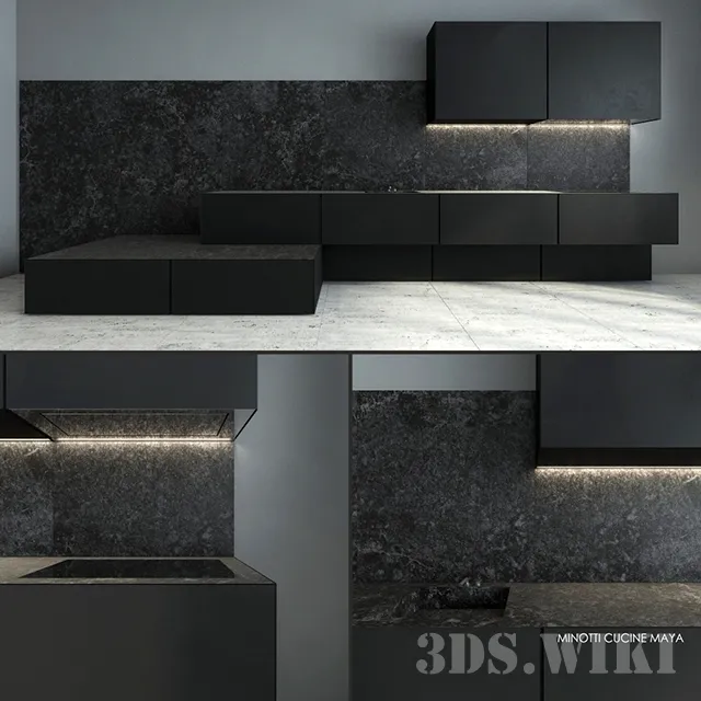 kitchen – Maya Kitchen. Minotti Cucine Factory 3ds Max