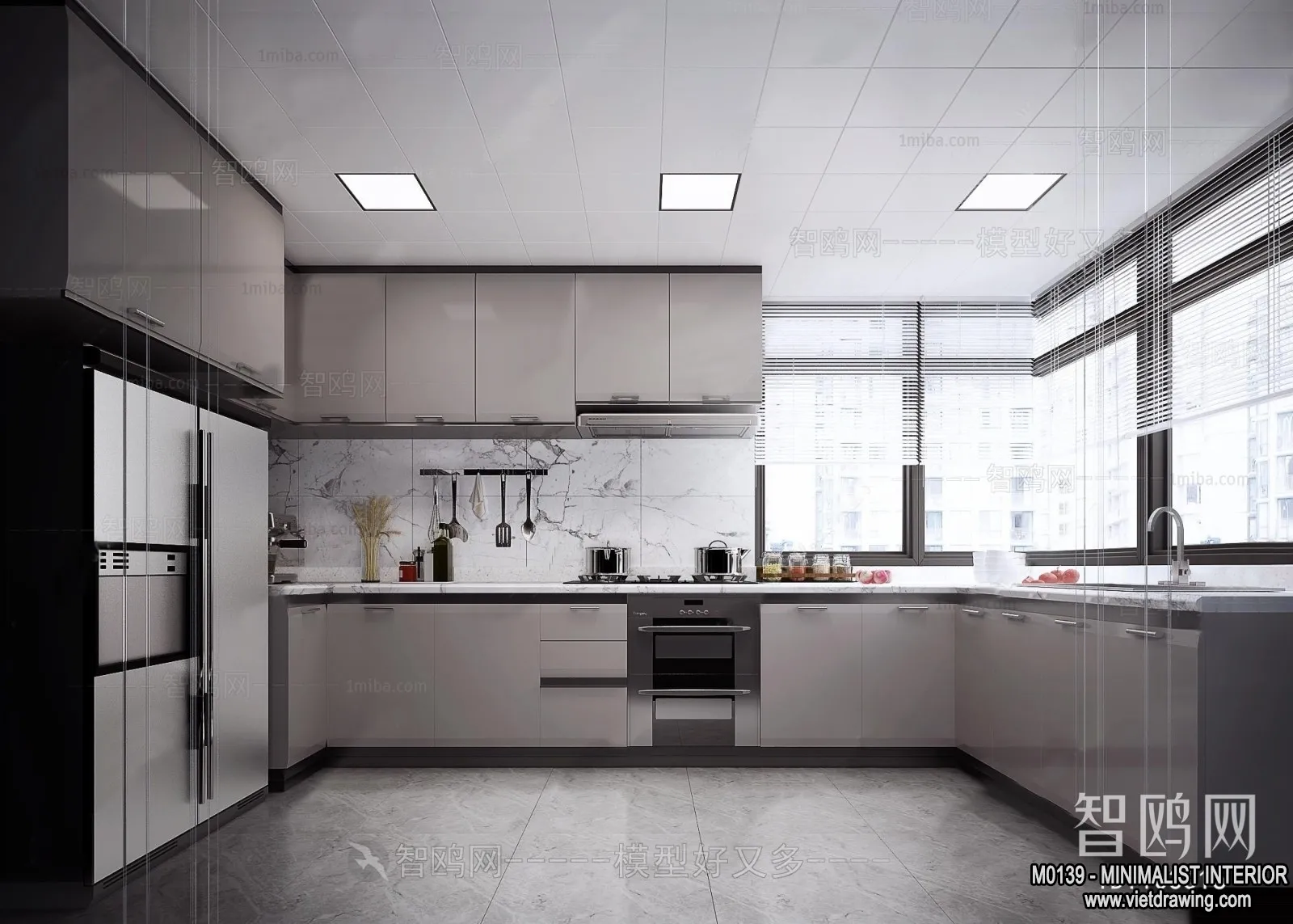 Kitchen – Minimalist Style – 3D Interior Scene – 005