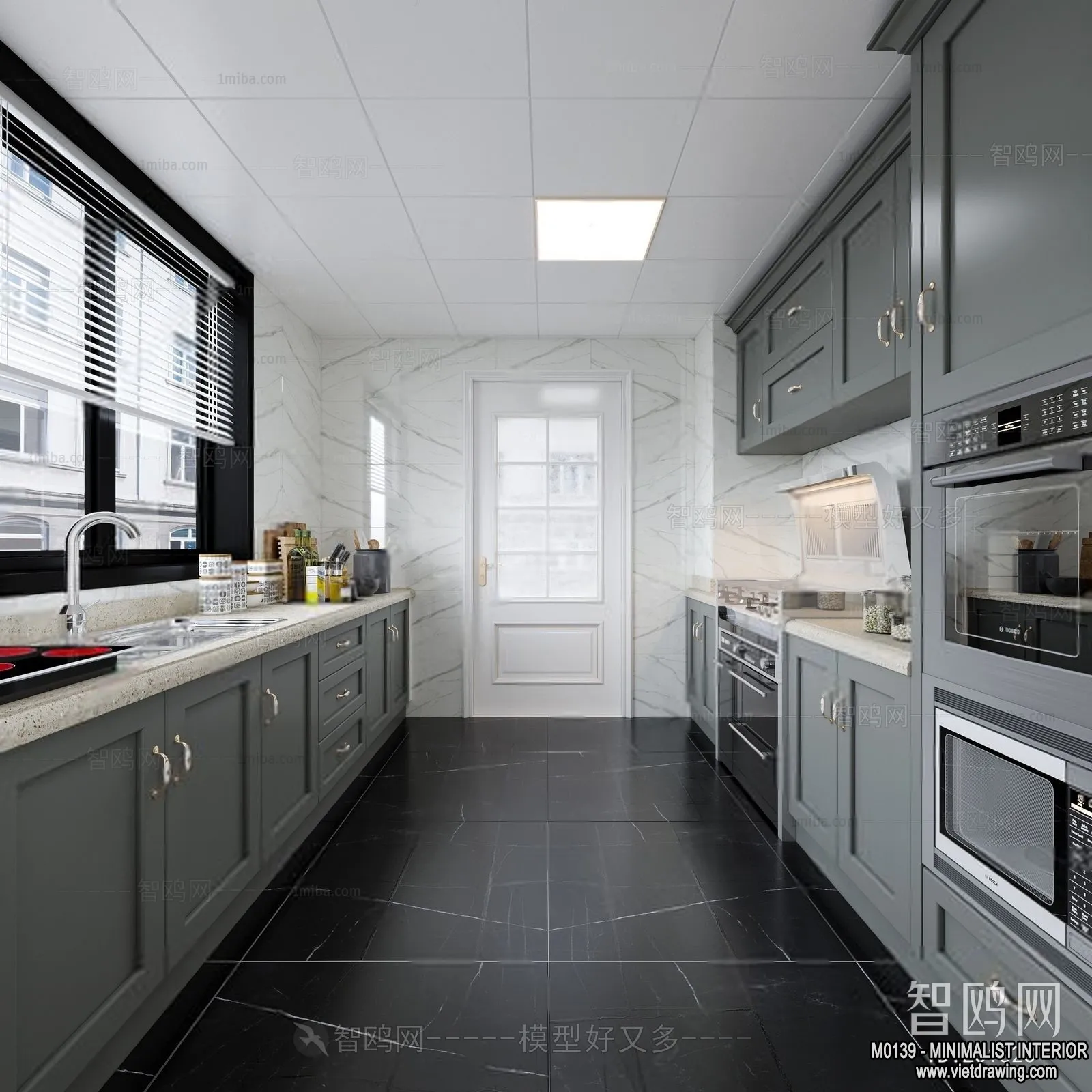 Kitchen – Minimalist Style – 3D Interior Scene – 006