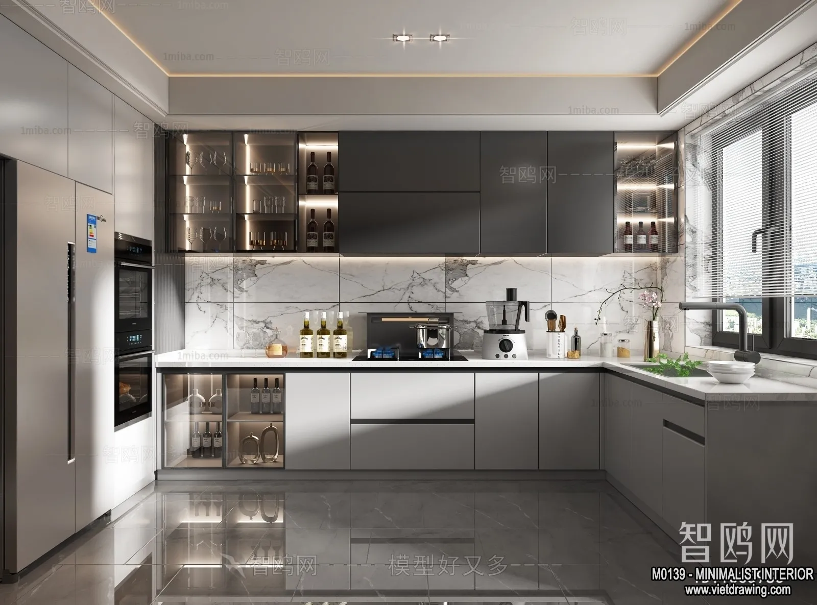 Kitchen – Minimalist Style – 3D Interior Scene – 010