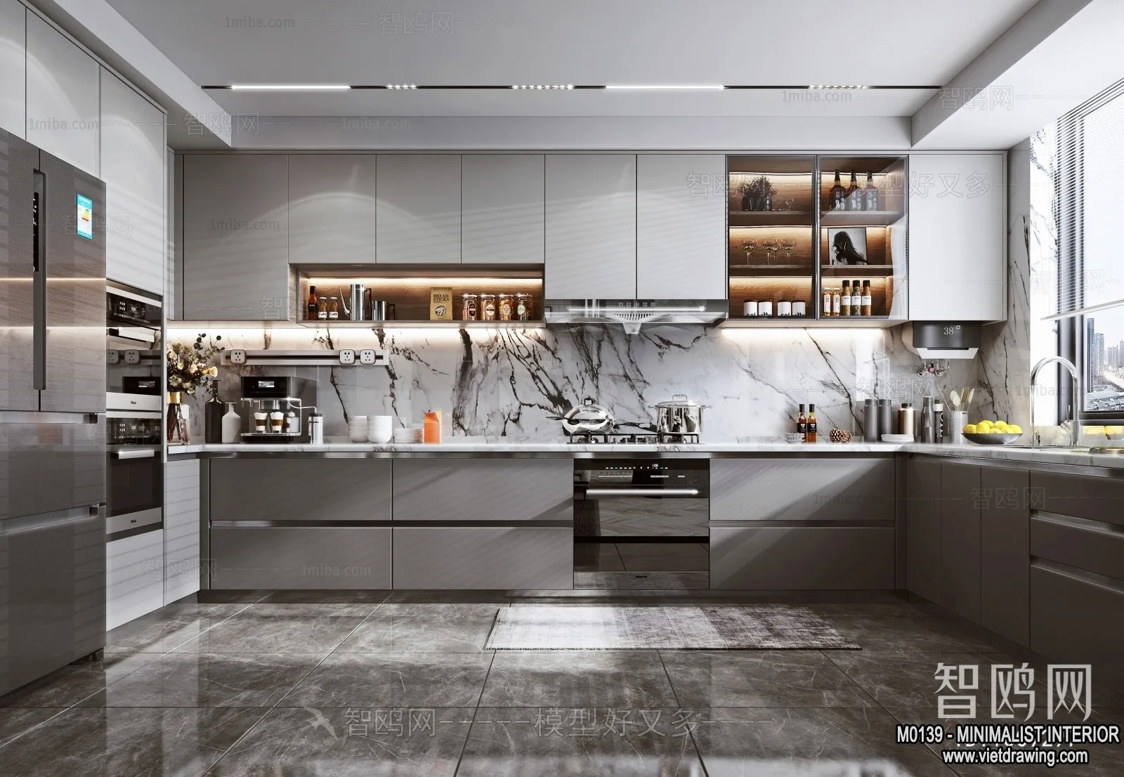 Kitchen – Minimalist Style – 3D Interior Scene – 013