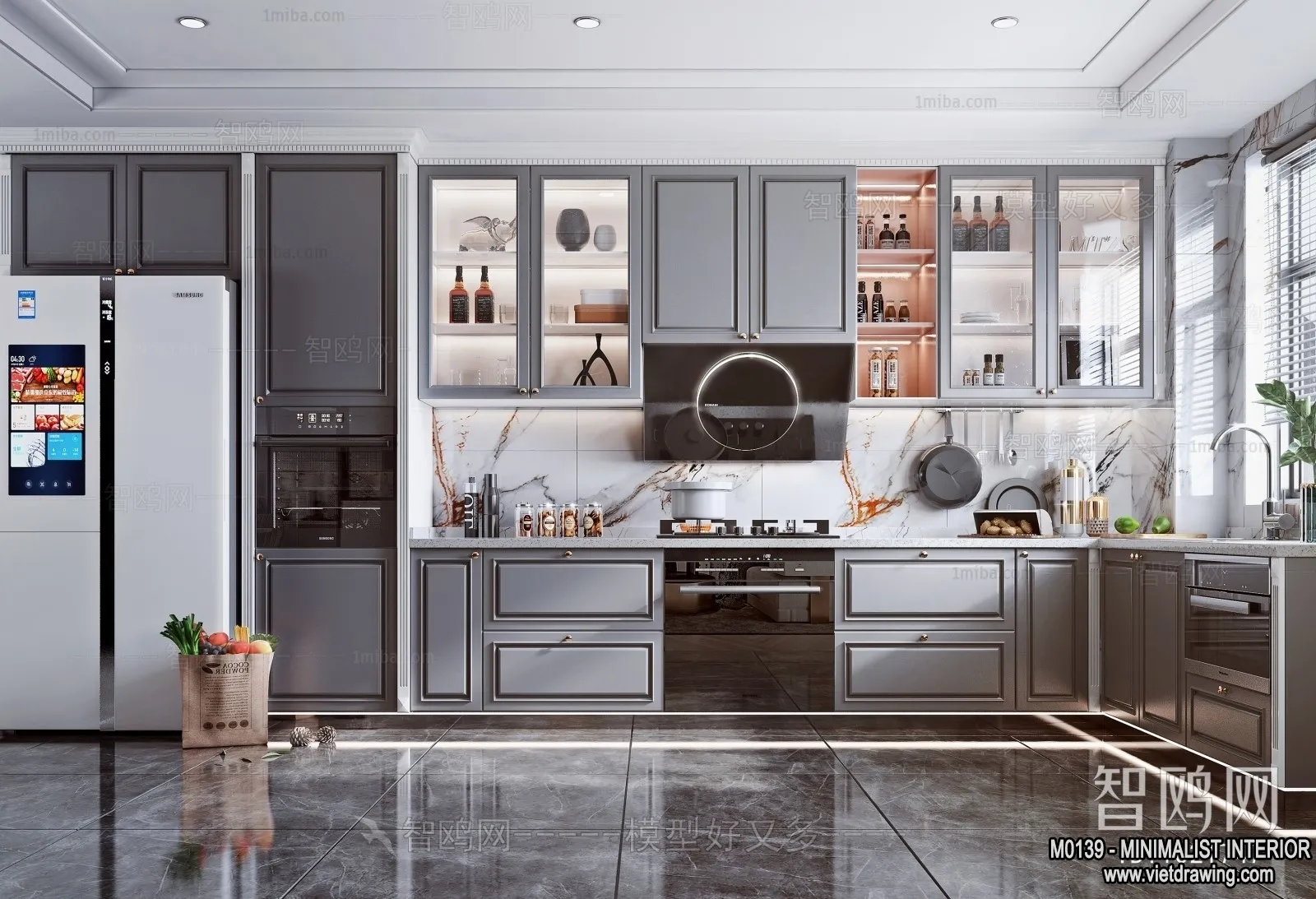 Kitchen – Minimalist Style – 3D Interior Scene – 015