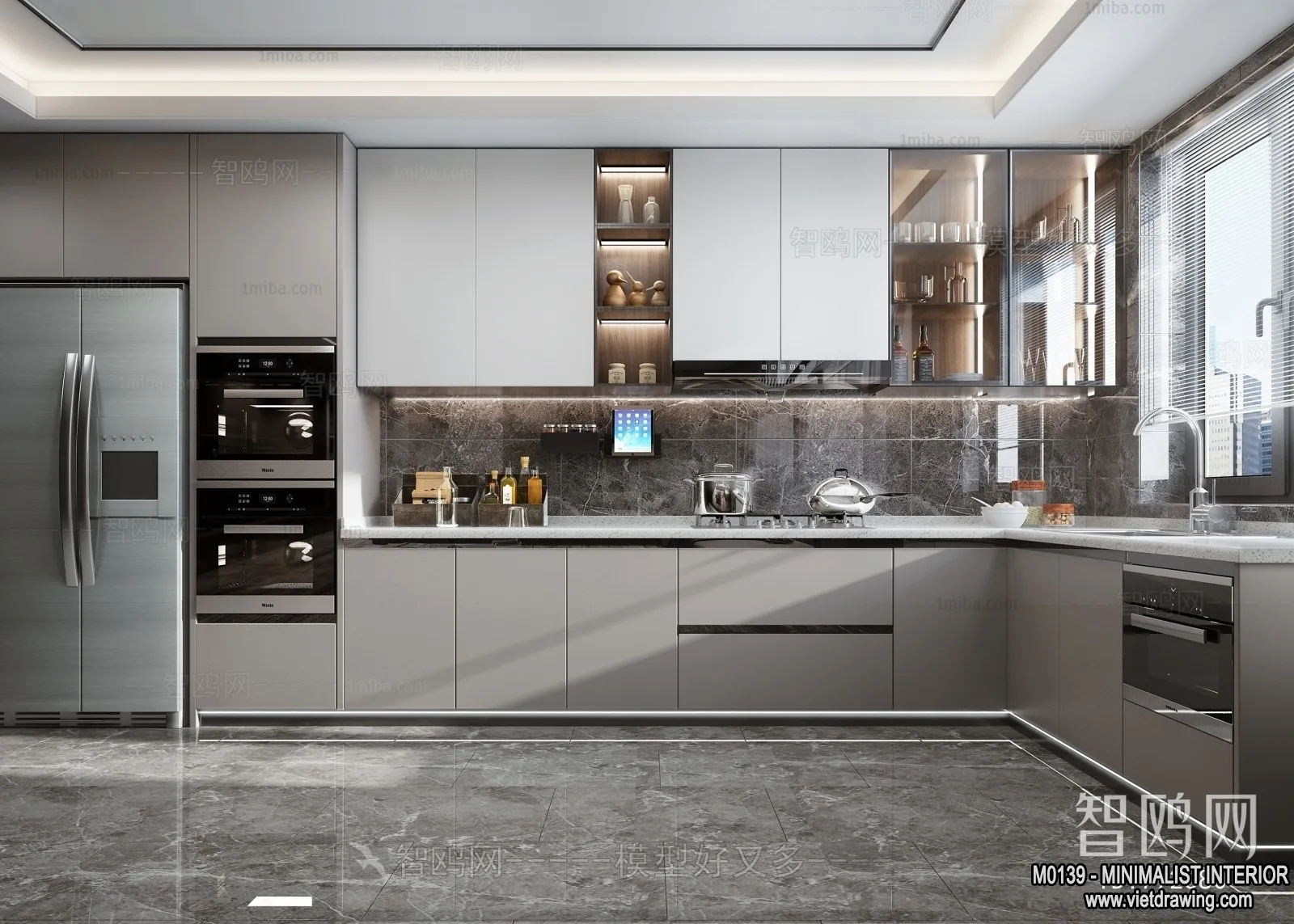 Kitchen – Minimalist Style – 3D Interior Scene – 018