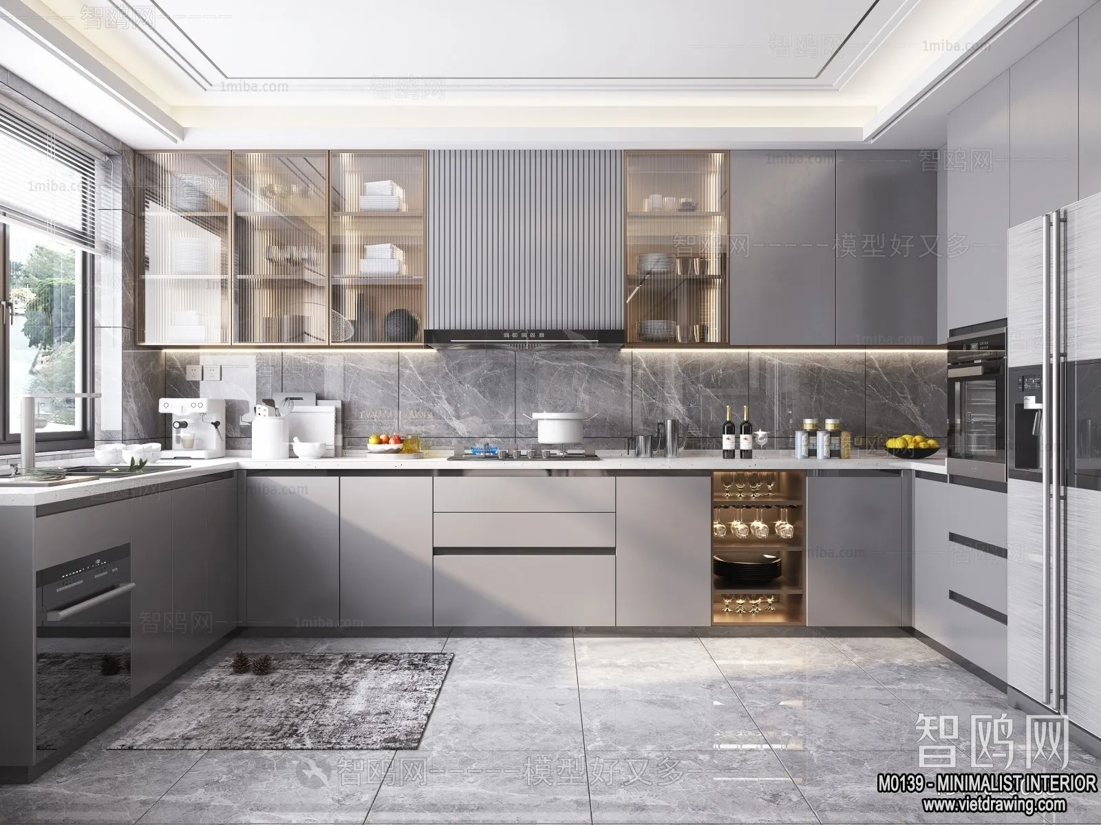 Kitchen – Minimalist Style – 3D Interior Scene – 020