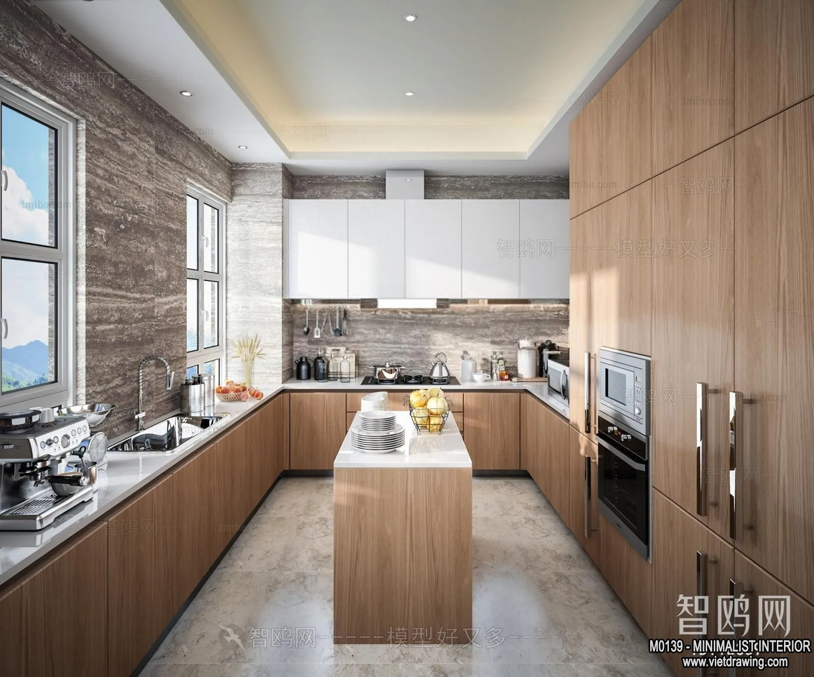 Kitchen – Minimalist Style – 3D Interior Scene – 024