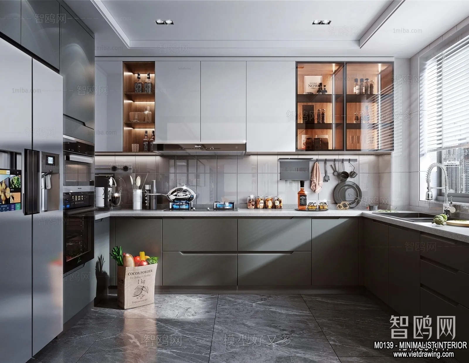 Kitchen – Minimalist Style – 3D Interior Scene – 031