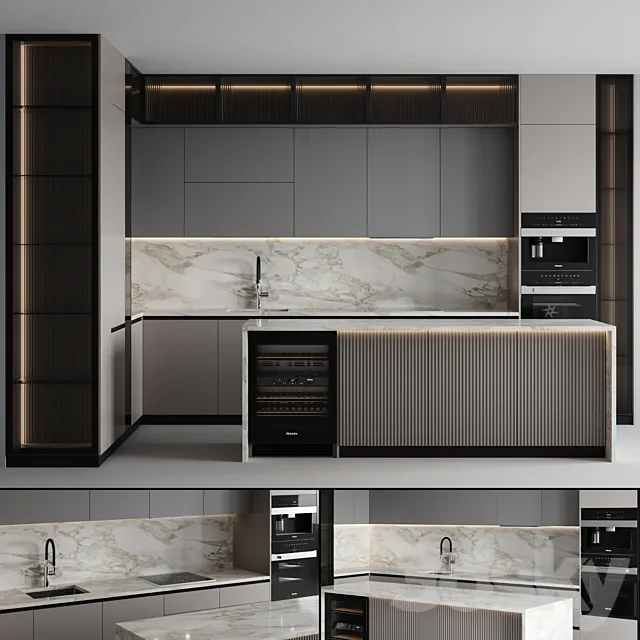 kitchen modern-044 3DS Max Model