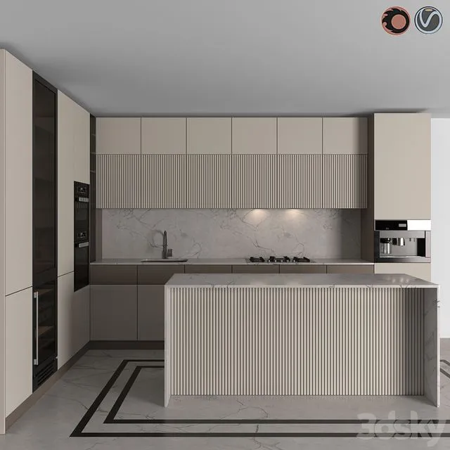 Kitchen Modern 06 (Corner Kitchen) 3dsMax Model