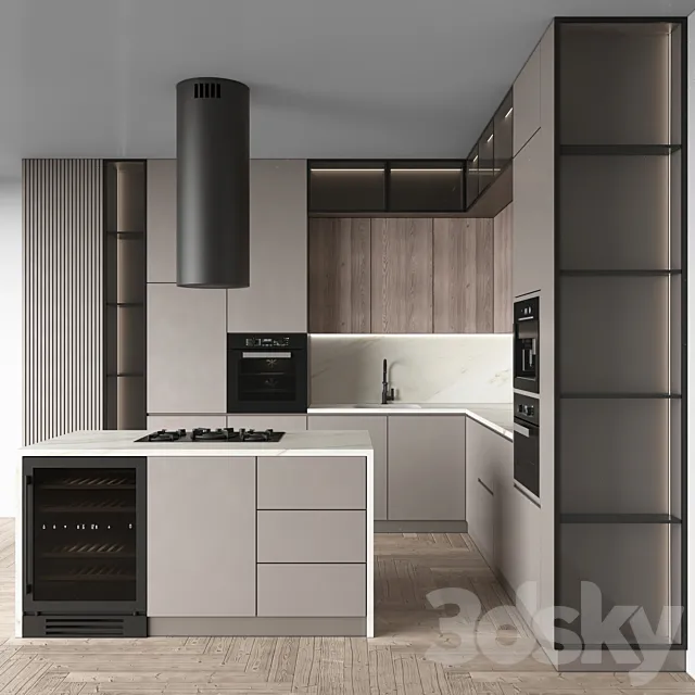 Kitchen Modern 101 (Corner Kitchen) 3ds Max