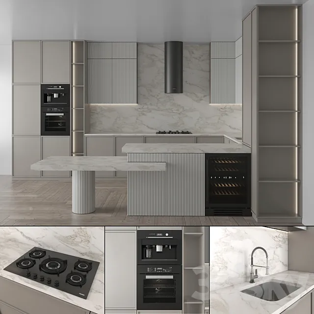 Kitchen Modern 113 (Corner Kitchen) 3ds Max