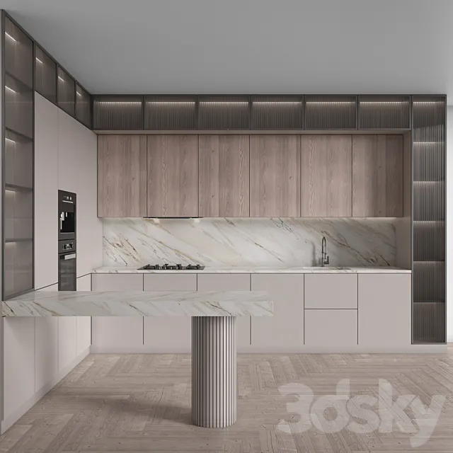 Kitchen Modern 118 (Corner Kitchen) 3ds Max