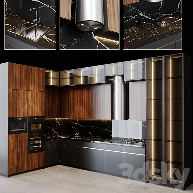 kitchen modern 15 3ds Max