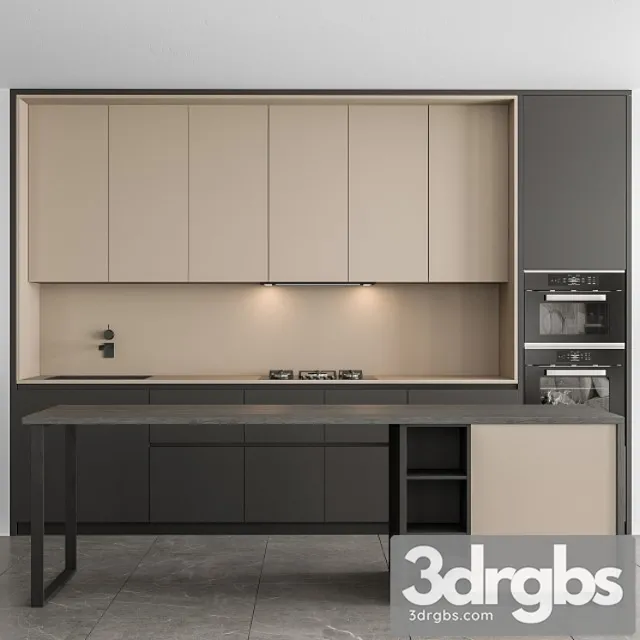 Kitchen modern – black and cream cabinets 73