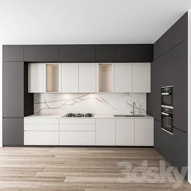 Kitchen Modern – Black and White 41 3ds Max
