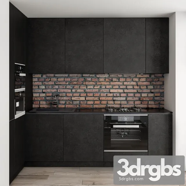 Kitchen modern brick wall 3dsmax Download