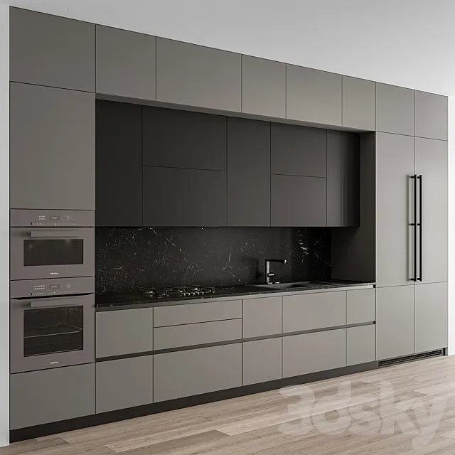Kitchen Modern – Gray and Black 112 3ds Max