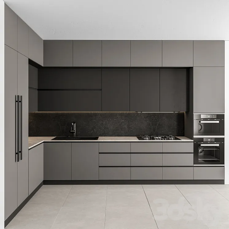 Kitchen Modern – Gray and Black 46 3DS Max