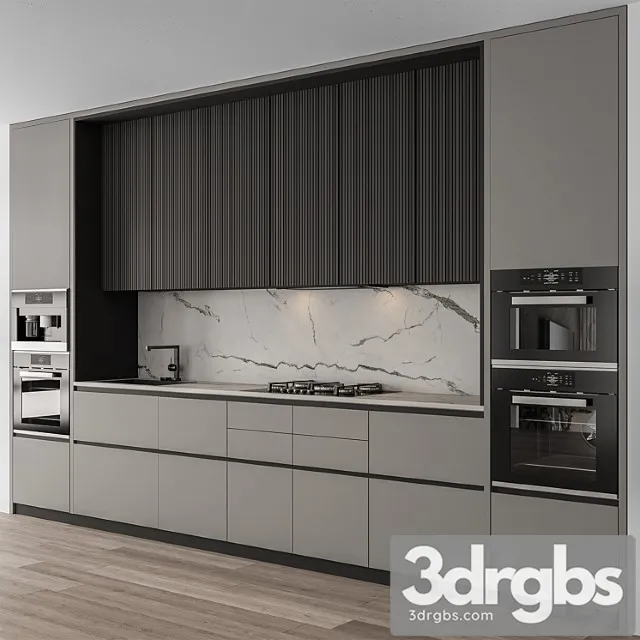 Kitchen Modern Gray And Black Cabinets 97 3dsmax Download
