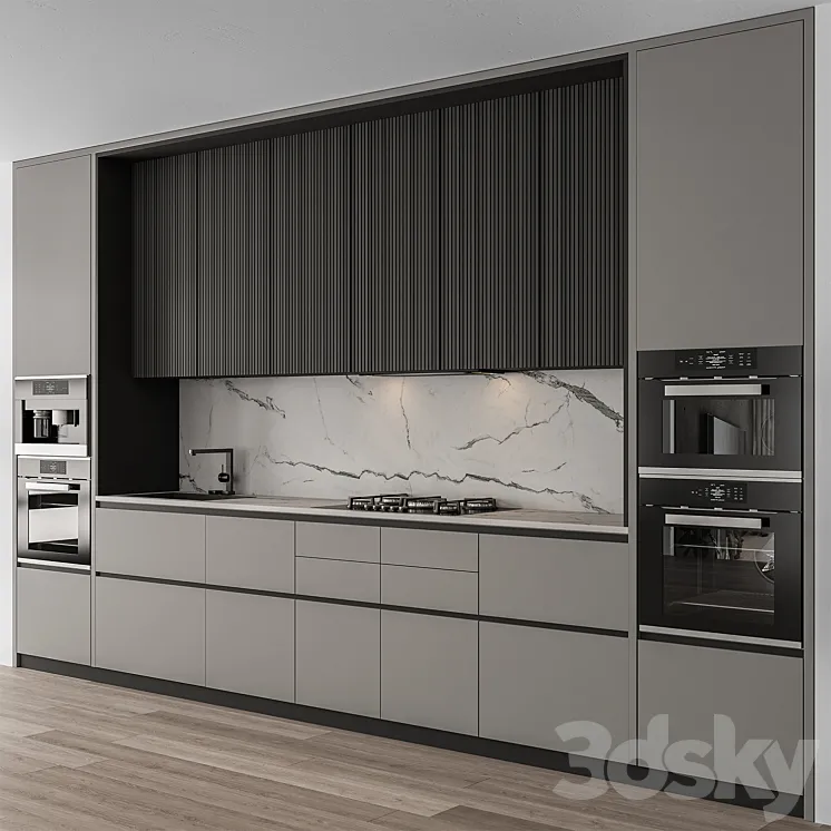 Kitchen Modern – Gray and Black Cabinets 97 3DS Max