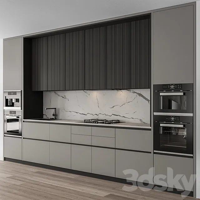 Kitchen Modern – Gray and Black Cabinets 97 3DSMax File