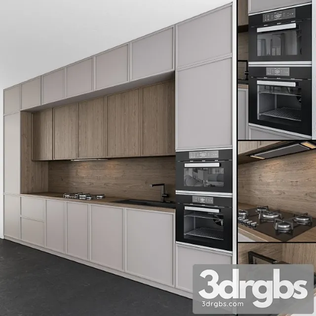 Kitchen Modern Gray And Wood 45 3dsmax Download