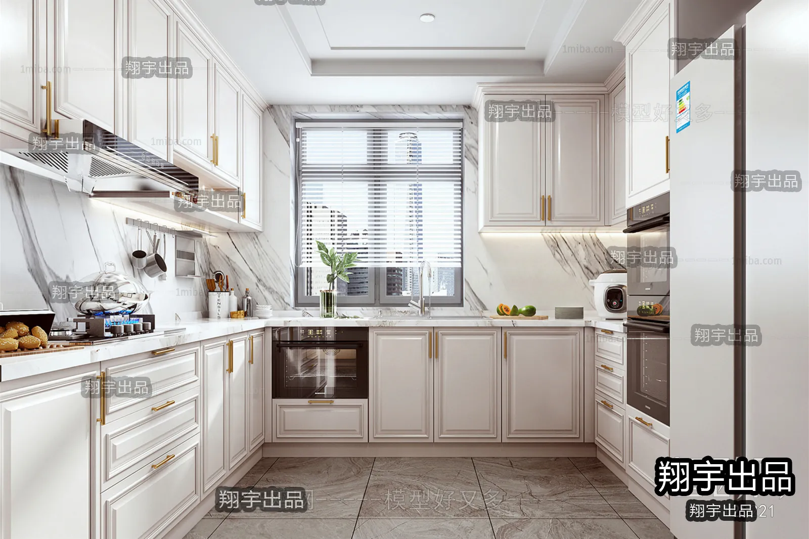 Kitchen – Modern Style Interior 3D Scenes – 002