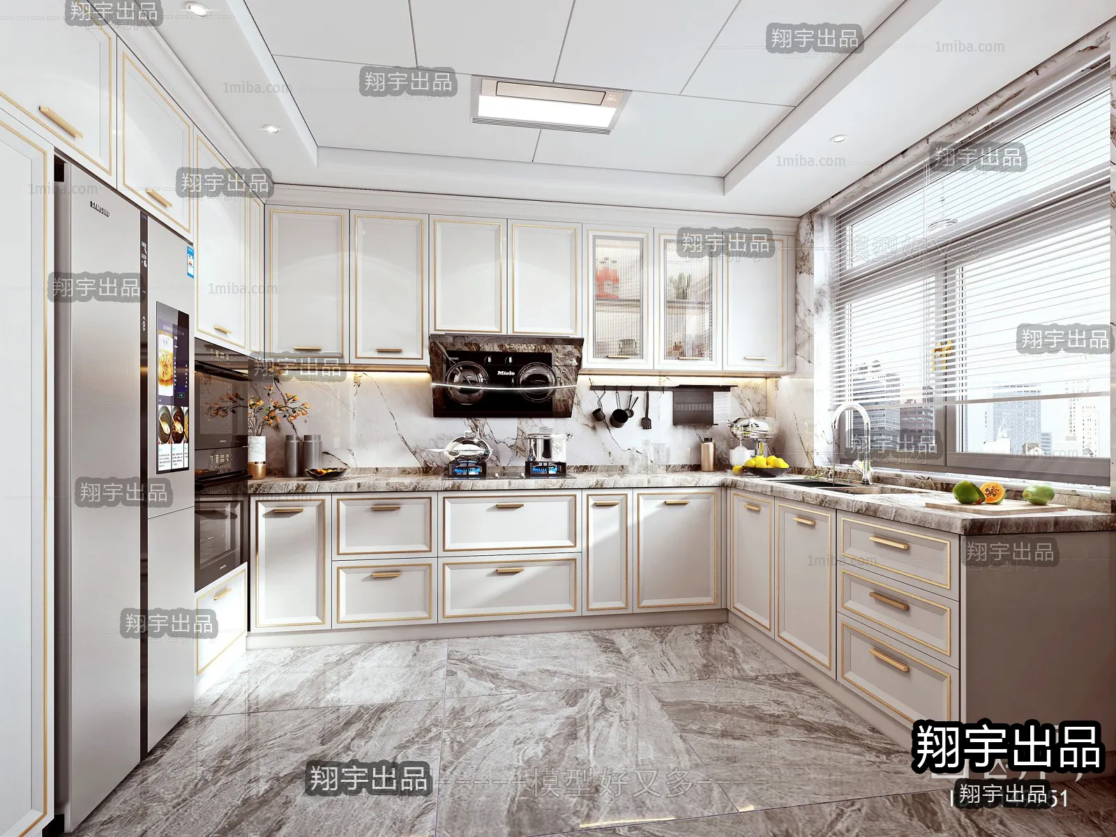 Kitchen – Modern Style Interior 3D Scenes – 003