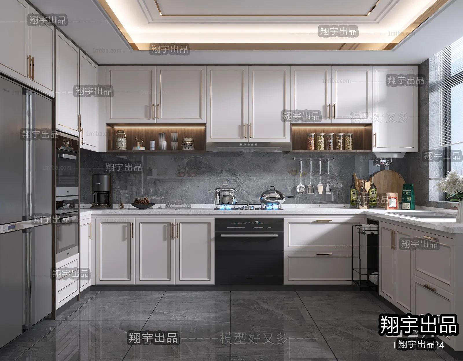 Kitchen – Modern Style Interior 3D Scenes – 004