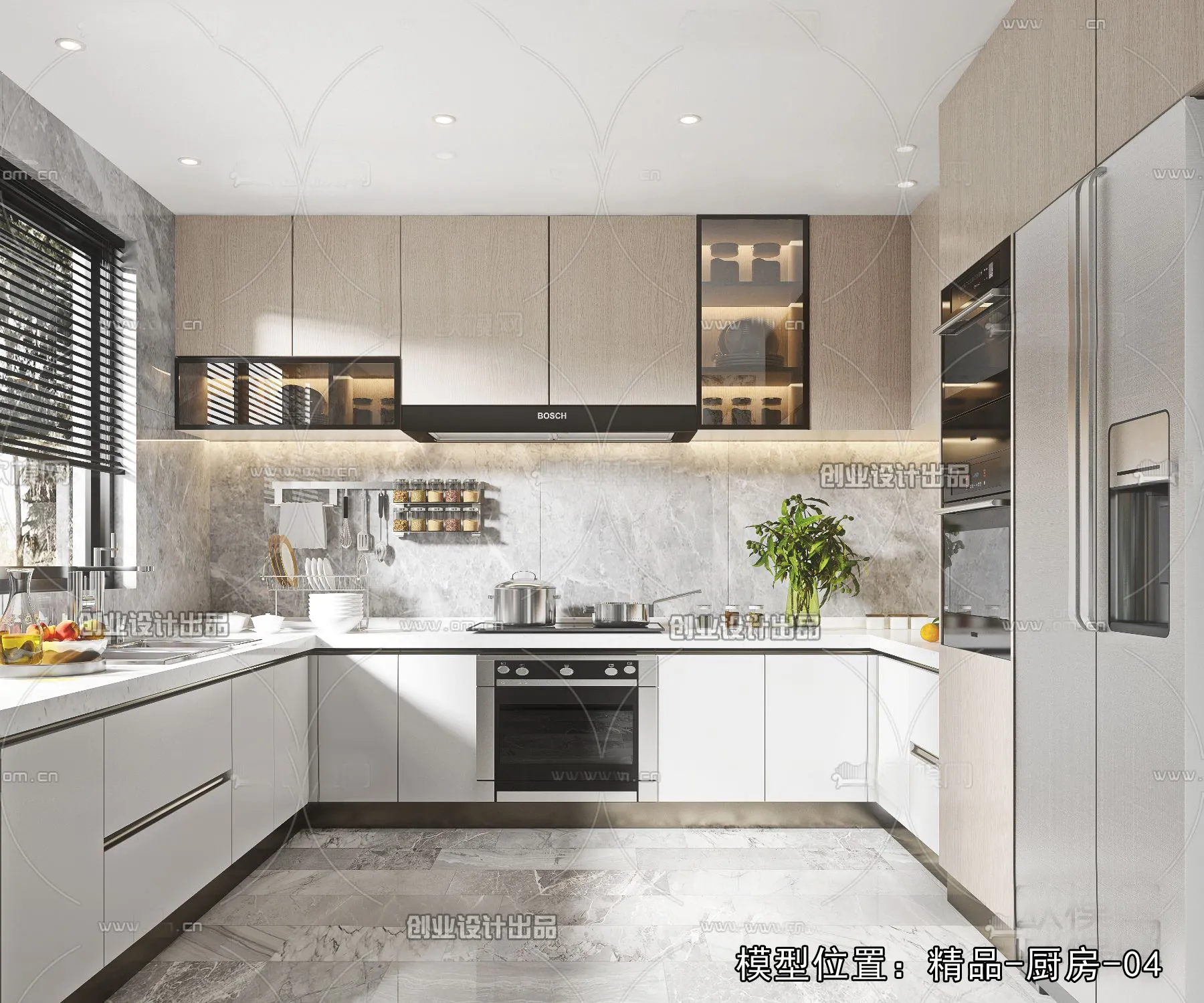 Kitchen – Modern Style Interior 3D Scenes – 009