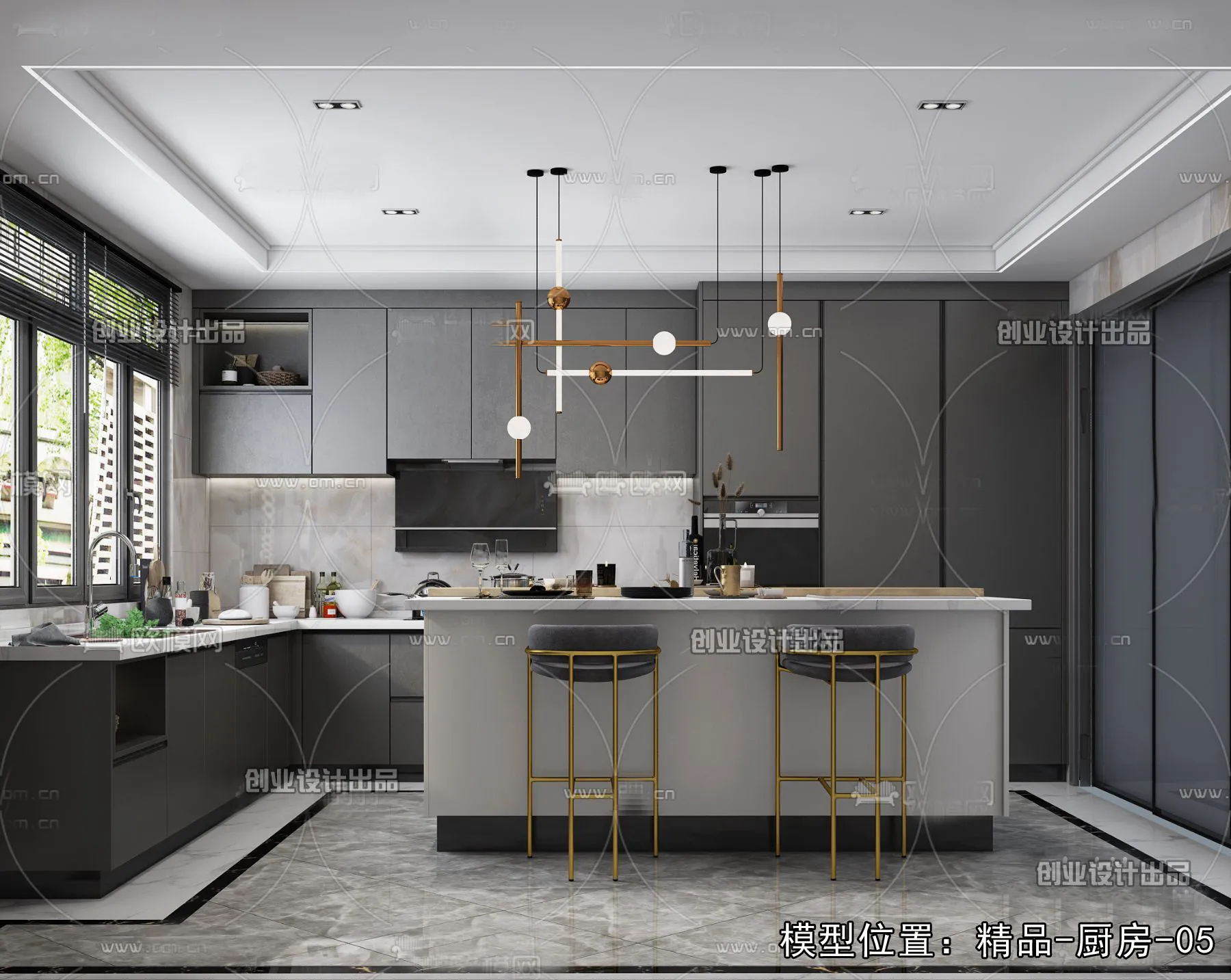 Kitchen – Modern Style Interior 3D Scenes – 010