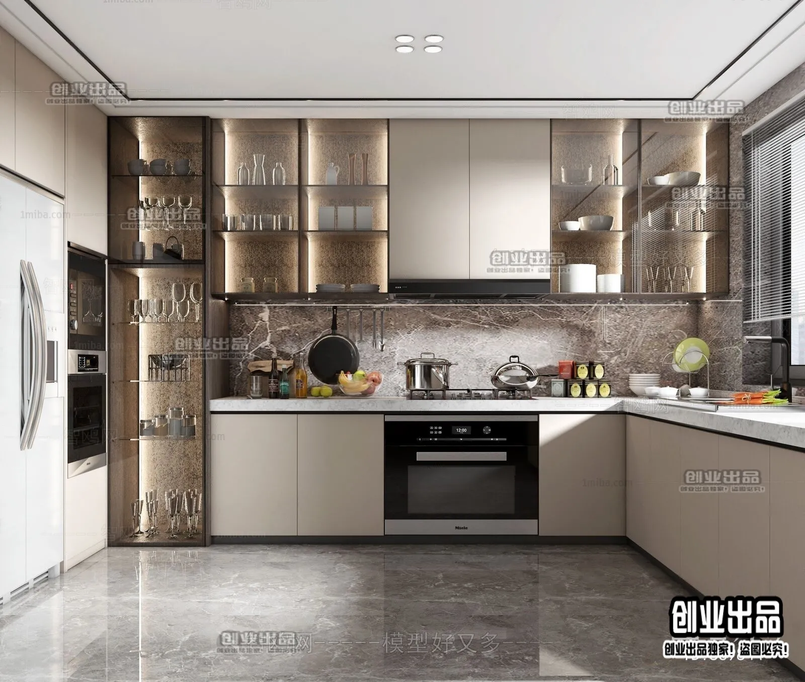 Kitchen – Modern Style Interior 3D Scenes – 017