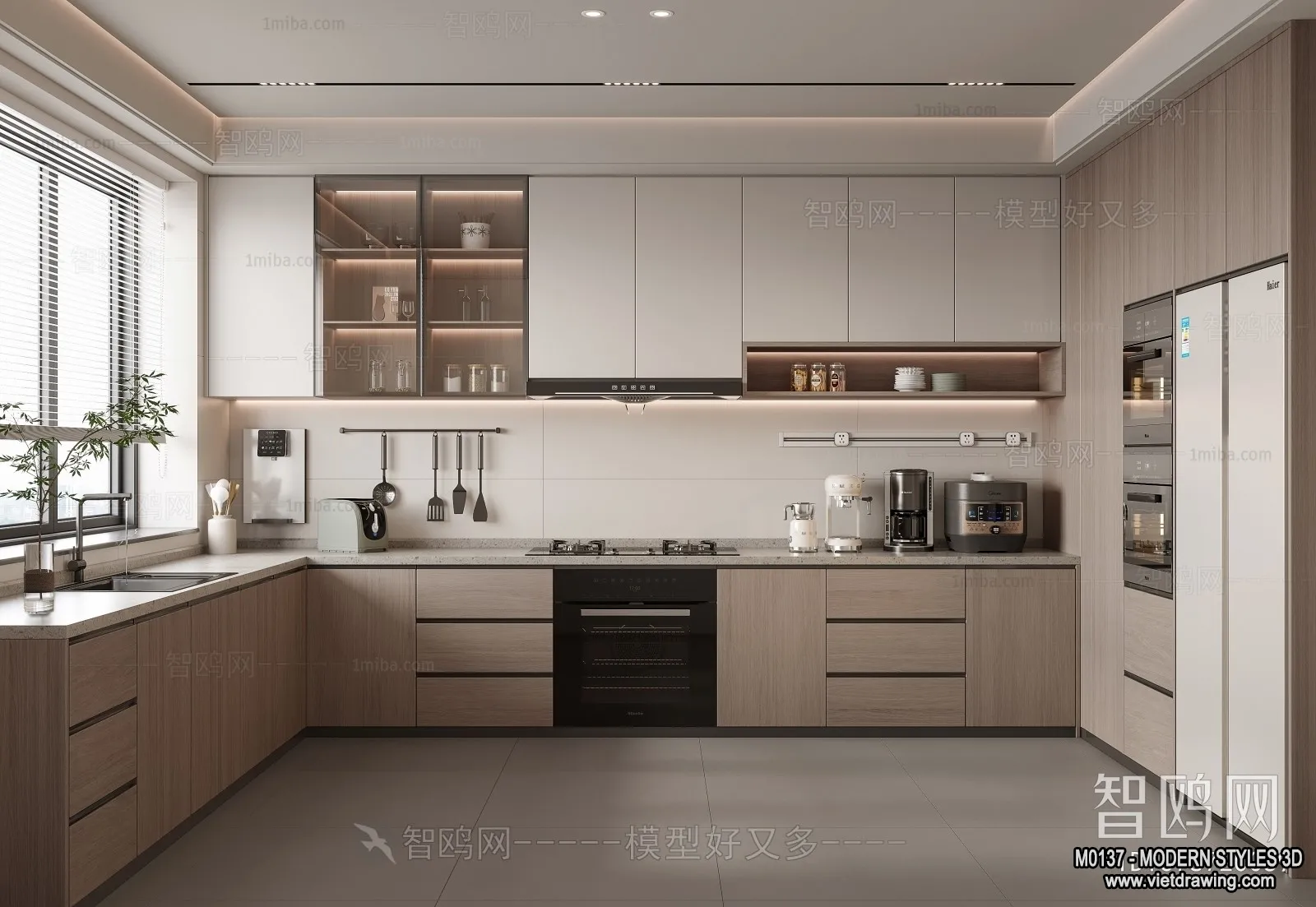 Kitchen – Modern Style Interior 3D Scenes – 025