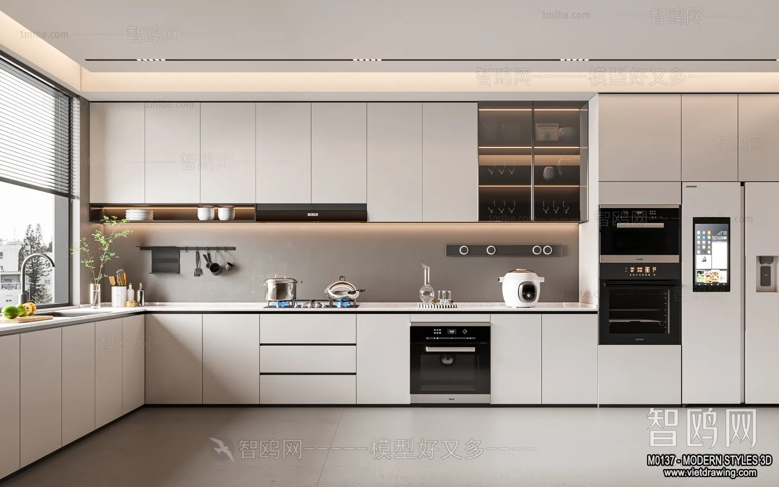 Kitchen – Modern Style Interior 3D Scenes – 026