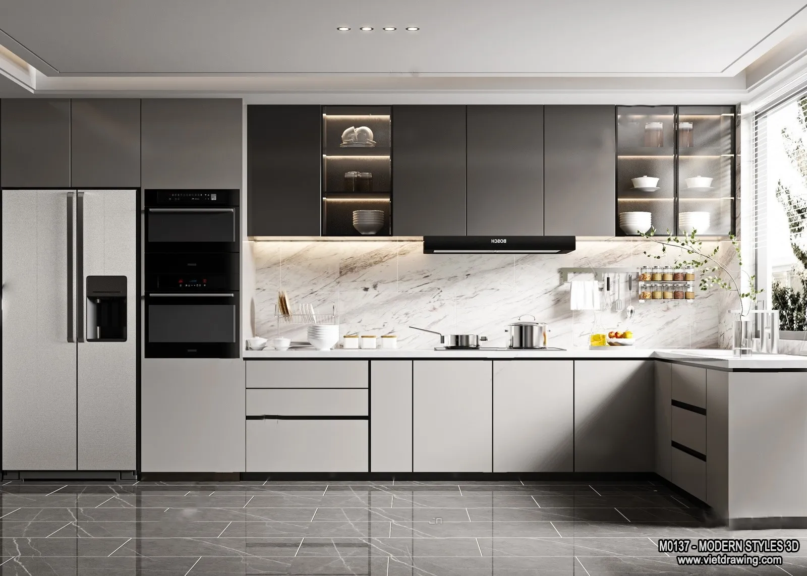 Kitchen – Modern Style Interior 3D Scenes – 028