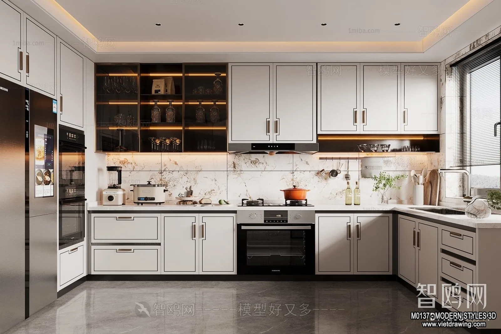 Kitchen – Modern Style Interior 3D Scenes – 033