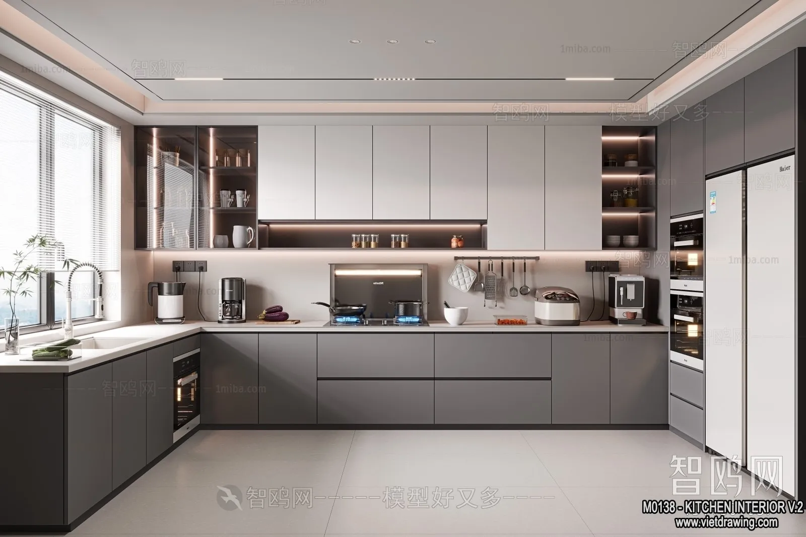 Kitchen – Modern Style Interior 3D Scenes – 045