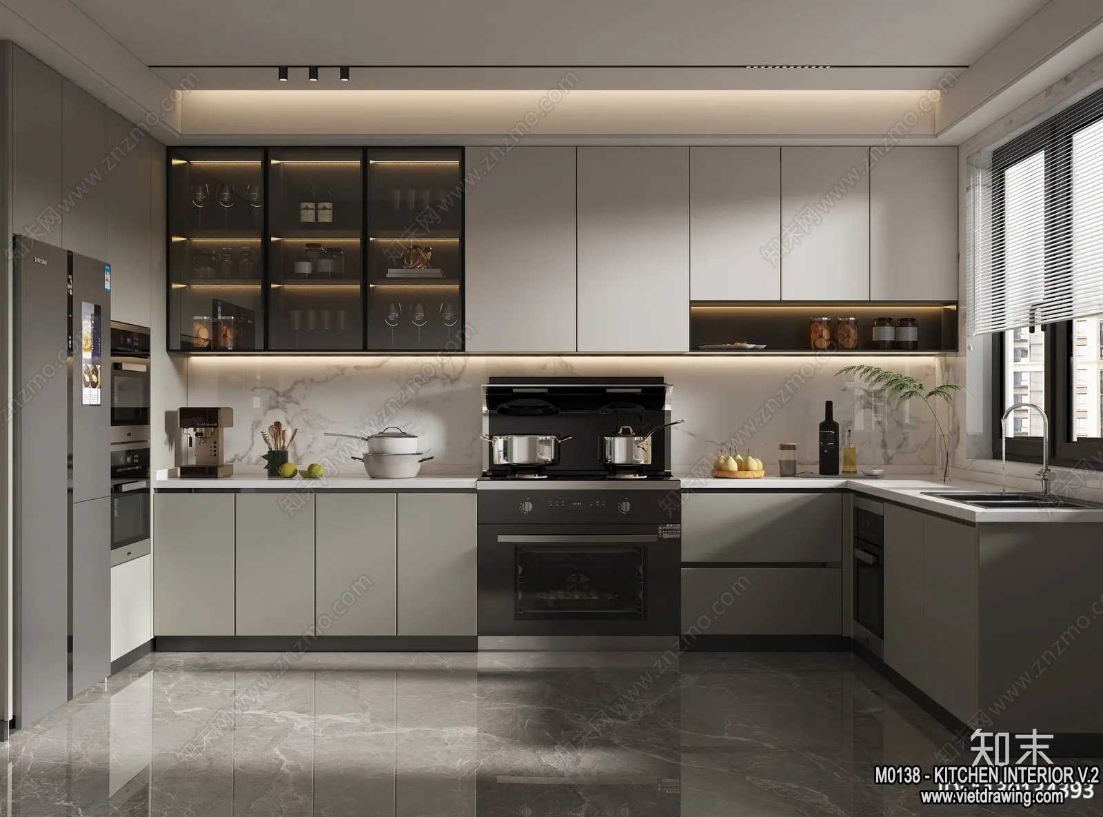 Kitchen – Modern Style Interior 3D Scenes – 047