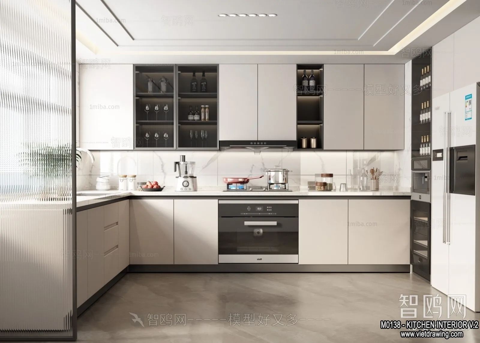 Kitchen – Modern Style Interior 3D Scenes – 048