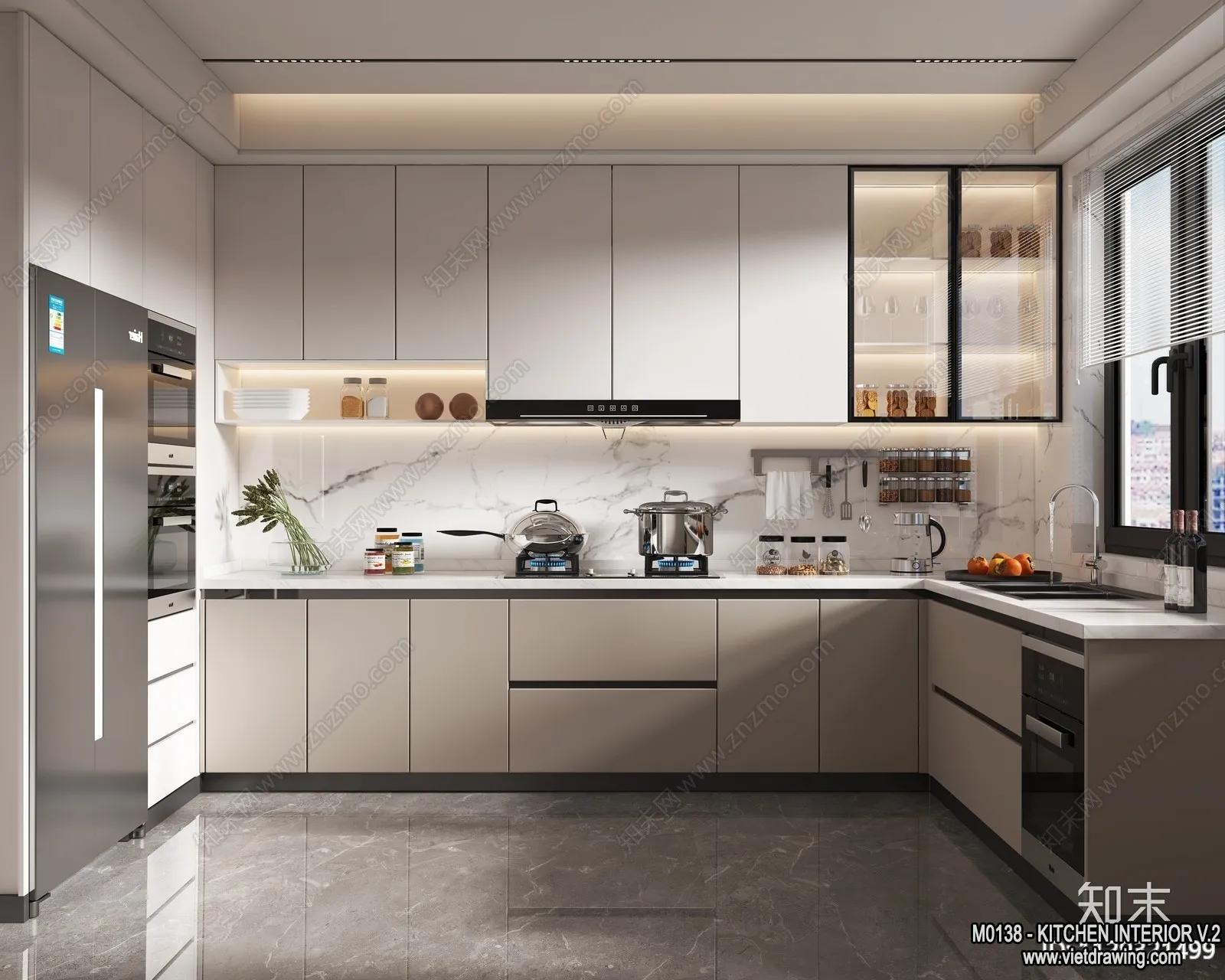 Kitchen – Modern Style Interior 3D Scenes – 049