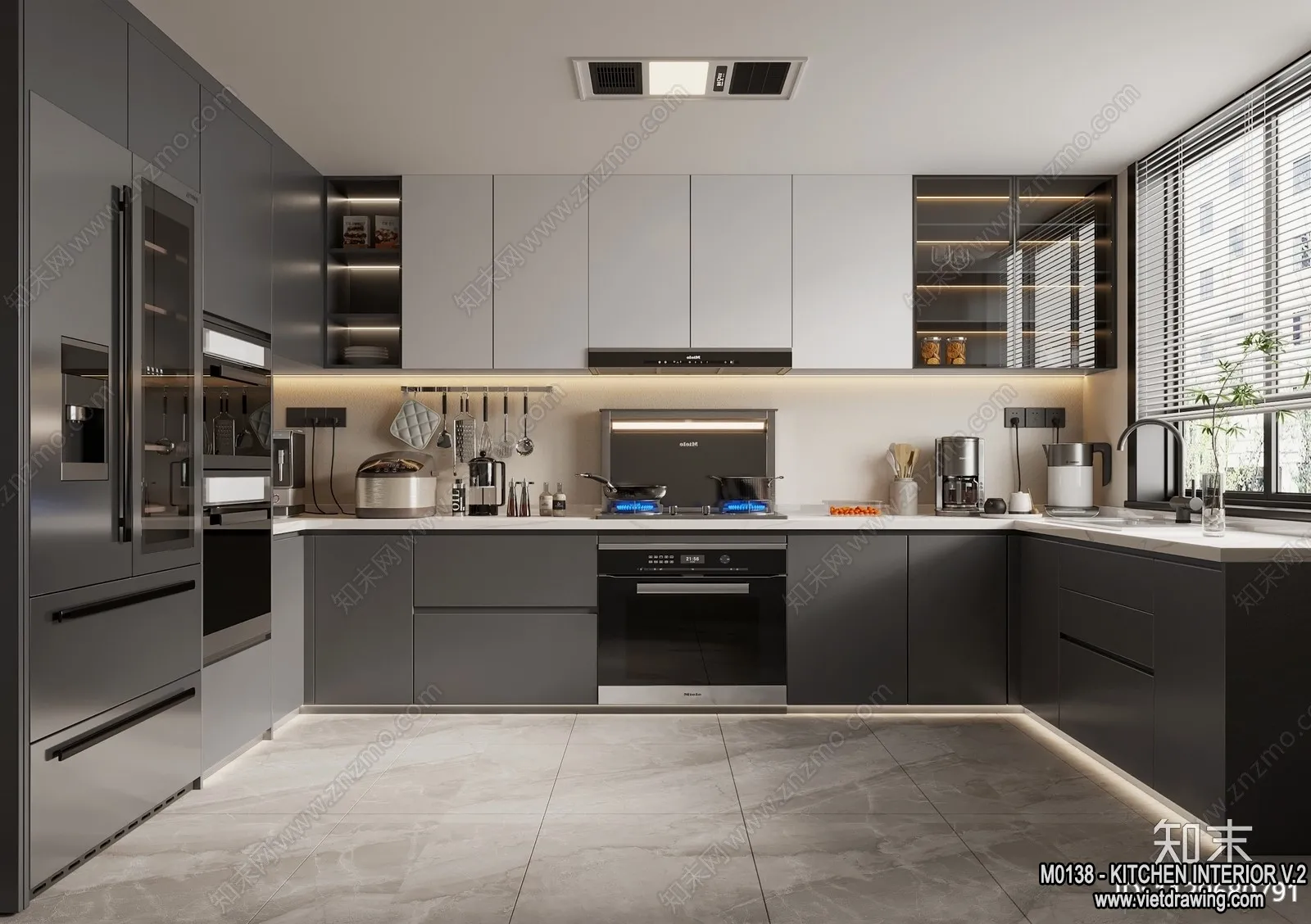 Kitchen – Modern Style Interior 3D Scenes – 050